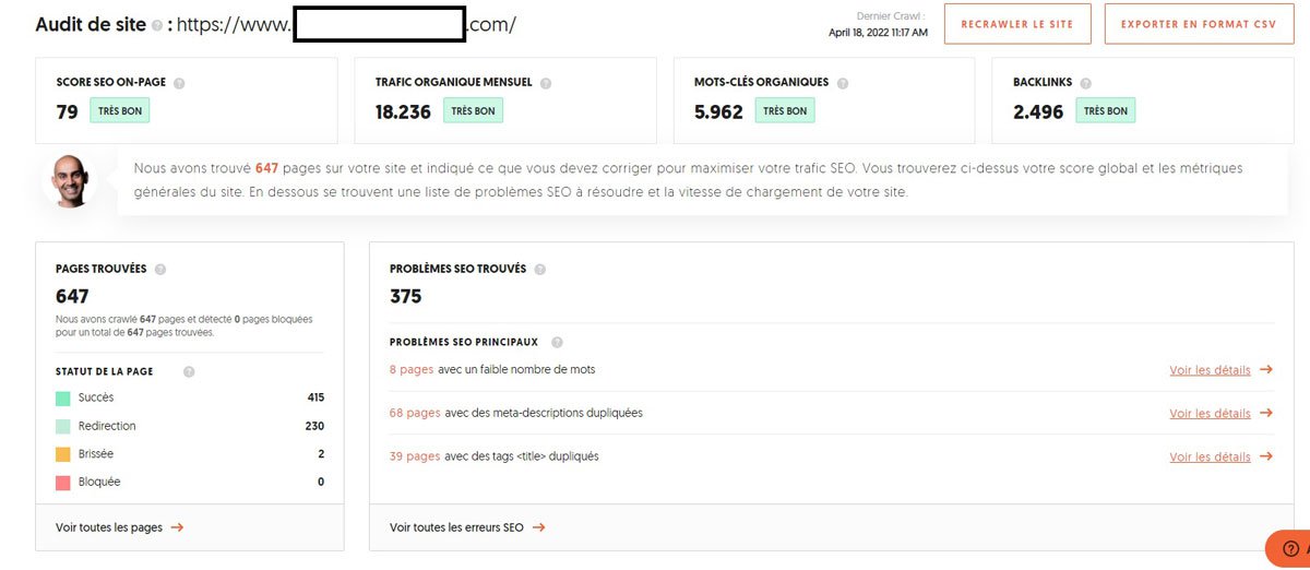 Audit SEO de site web