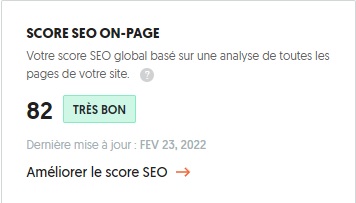 Score SEO on-page