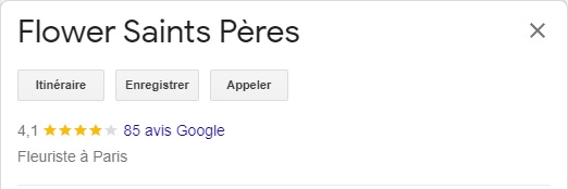 Avis Google fleuriste