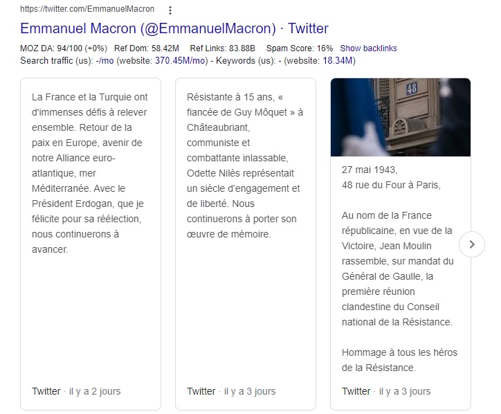 Réseaux sociaux dans les SERP