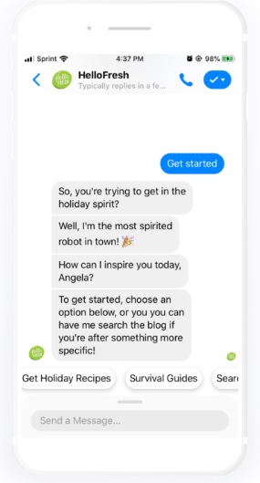 Chatbot Freddy de Hello Fresh