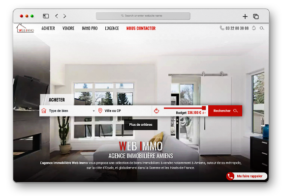 Réalisation site internet Webimmo 80 - agence immobilière