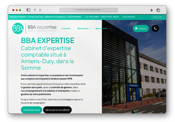 Réalisation site internet cabinet expertise-comptable de BBA