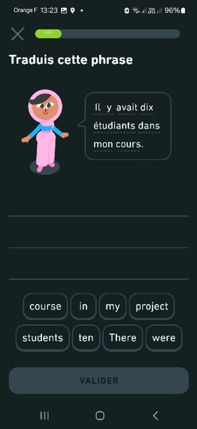 Application mobile duolingo